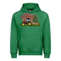 Emerald merry Christmas tractor tree Urban Hoodie - CowhideDigitalArt