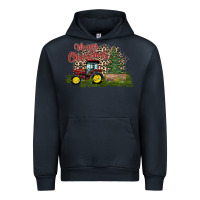 Navy merry Christmas tractor tree Urban Hoodie - CowhideDigitalArt