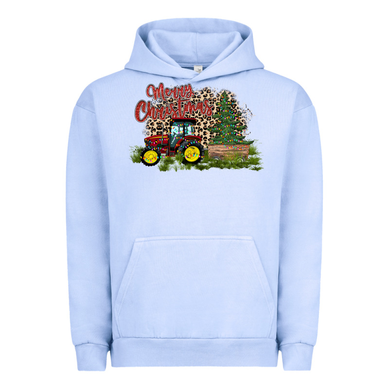 Merry Christmas Tractor Tree Urban Hoodie by CowhideDigitalArt | Teevron