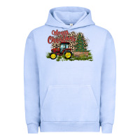 Pigment Grape Ice merry Christmas tractor tree Urban Hoodie - CowhideDigitalArt