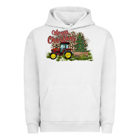 Pigment Lunar Rock merry Christmas tractor tree Urban Hoodie - CowhideDigitalArt