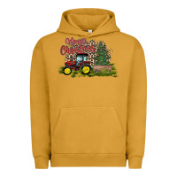 Pigment Peanut Butter merry Christmas tractor tree Urban Hoodie - CowhideDigitalArt