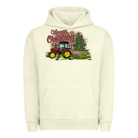 Pigment Pistachio merry Christmas tractor tree Urban Hoodie - CowhideDigitalArt