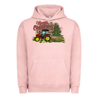 Pigment Salmon merry Christmas tractor tree Urban Hoodie - CowhideDigitalArt