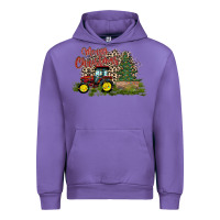 Tulip merry Christmas tractor tree Urban Hoodie - CowhideDigitalArt