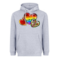 Heather Grey Pride hearts Heavyweight Hoodie - FaDigitalArtStudio