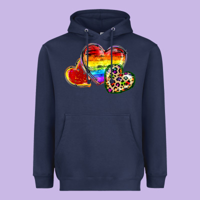 Pride Hearts Heavyweight Hoodie Designed By Fadigitalartstudio
