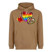 Toasted Coconut Pride hearts Heavyweight Hoodie - FaDigitalArtStudio