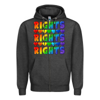 Charcoal Heather Rights rights rights pride Zipper Hoodie - CowGirlArtShop