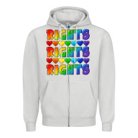 Dove Grey Rights rights rights pride Zipper Hoodie - CowGirlArtShop