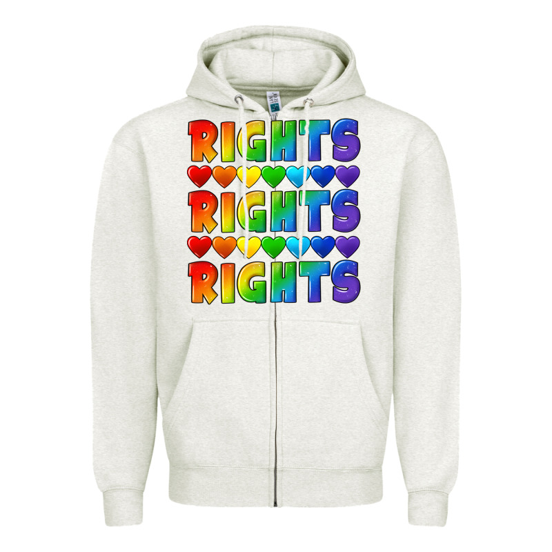 Rights Rights Rights Pride Zipper Hoodie by CowGirlArtShop | Teevron
