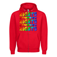 Red Rights rights rights pride Zipper Hoodie - CowGirlArtShop