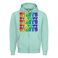 Seafoam Rights rights rights pride Zipper Hoodie - CowGirlArtShop