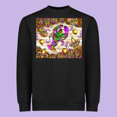 Mardi Gras With Crab Heavyweight Sweatshirt Designed By Nancycooperartshop