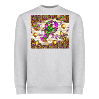 Heather Grey Mardi Gras with crab Heavyweight Sweatshirt - NancyCooperArtShop