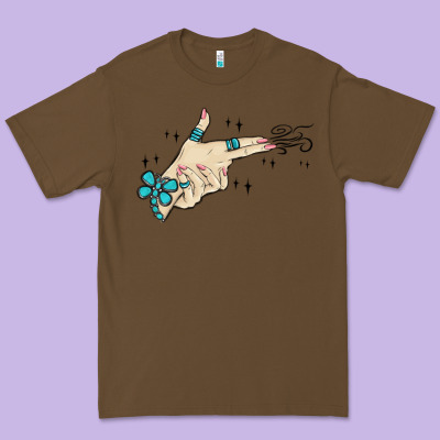 Western Turquoise Gun Hand Premium Tee Designed By Maliassmallbusiness