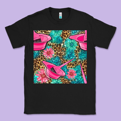 Hairdresser Hair Color Mixing Bowl And Dye Brush With Flowers And Leop Classic Tee Designed By Bundleandbundleshop