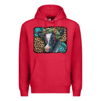 Cardinal Floral Cow Leopard Gemstone Premium Hoodie - CowCowDesign