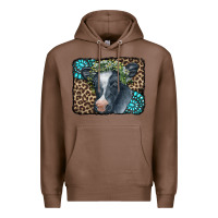 Chestnut Floral Cow Leopard Gemstone Premium Hoodie - CowCowDesign