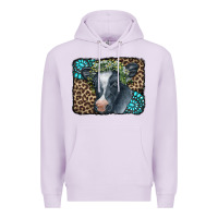 Lilac Floral Cow Leopard Gemstone Premium Hoodie - CowCowDesign
