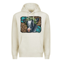 Oatmeal Heather Floral Cow Leopard Gemstone Premium Hoodie - CowCowDesign