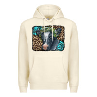 Sandshell Floral Cow Leopard Gemstone Premium Hoodie - CowCowDesign