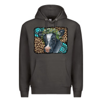 Smoke Floral Cow Leopard Gemstone Premium Hoodie - CowCowDesign