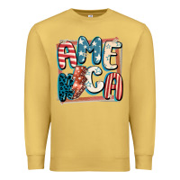 Antique Gold America with lightning bolt 4th of july Premium Sweatshirt - FaDigitalArtStudio