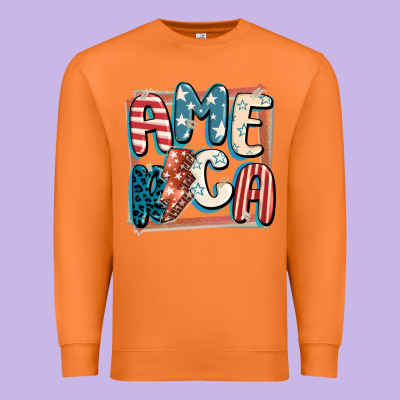 America With Lightning Bolt 4th Of July Premium Sweatshirt Designed By Fadigitalartstudio