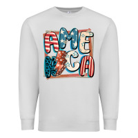Dove Grey America with lightning bolt 4th of july Premium Sweatshirt - FaDigitalArtStudio