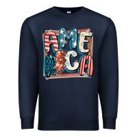 Navy America with lightning bolt 4th of july Premium Sweatshirt - FaDigitalArtStudio