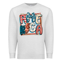 Oatmeal Heather America with lightning bolt 4th of july Premium Sweatshirt - FaDigitalArtStudio