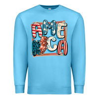Ocean Blue America with lightning bolt 4th of july Premium Sweatshirt - FaDigitalArtStudio