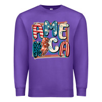 Purple America with lightning bolt 4th of july Premium Sweatshirt - FaDigitalArtStudio