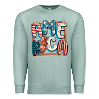 Seafoam America with lightning bolt 4th of july Premium Sweatshirt - FaDigitalArtStudio