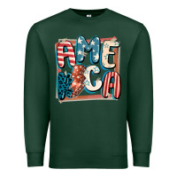 Sports Green America with lightning bolt 4th of july Premium Sweatshirt - FaDigitalArtStudio