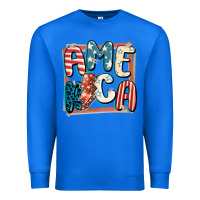 True Royal America with lightning bolt 4th of july Premium Sweatshirt - FaDigitalArtStudio