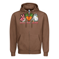 Chestnut Peace love Easter Day Zipper Hoodie - HowdyJamesFarm