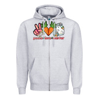 Heather Grey Peace love Easter Day Zipper Hoodie - HowdyJamesFarm