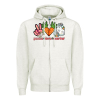 Oatmeal Heather Peace love Easter Day Zipper Hoodie - HowdyJamesFarm