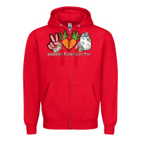 Red Peace love Easter Day Zipper Hoodie - HowdyJamesFarm
