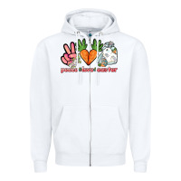 White Peace love Easter Day Zipper Hoodie - HowdyJamesFarm