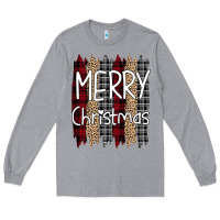 Heather Grey merry christmas leopard print Long Sleeve Tee - Bettercallsaul