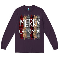 Plum merry christmas leopard print Long Sleeve Tee - Bettercallsaul