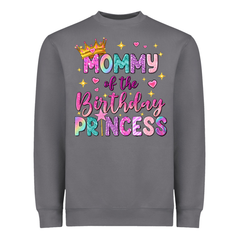 Mommy Of The Birthday Princess Heavyweight Sweatshirt by NancyCooperArtShop | Teevron