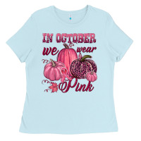 Baby Blue In october we wear pink Ladies Tee - NancyCooperArtShop