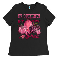 Black In october we wear pink Ladies Tee - NancyCooperArtShop