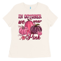 Bone In october we wear pink Ladies Tee - NancyCooperArtShop