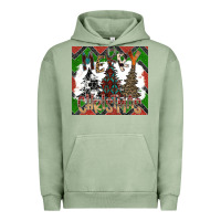 Pigment Oil Green merry Christmas Urban Hoodie - CowhideDigitalArt