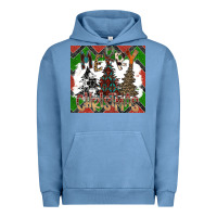 Pigment Pebble Blue merry Christmas Urban Hoodie - CowhideDigitalArt